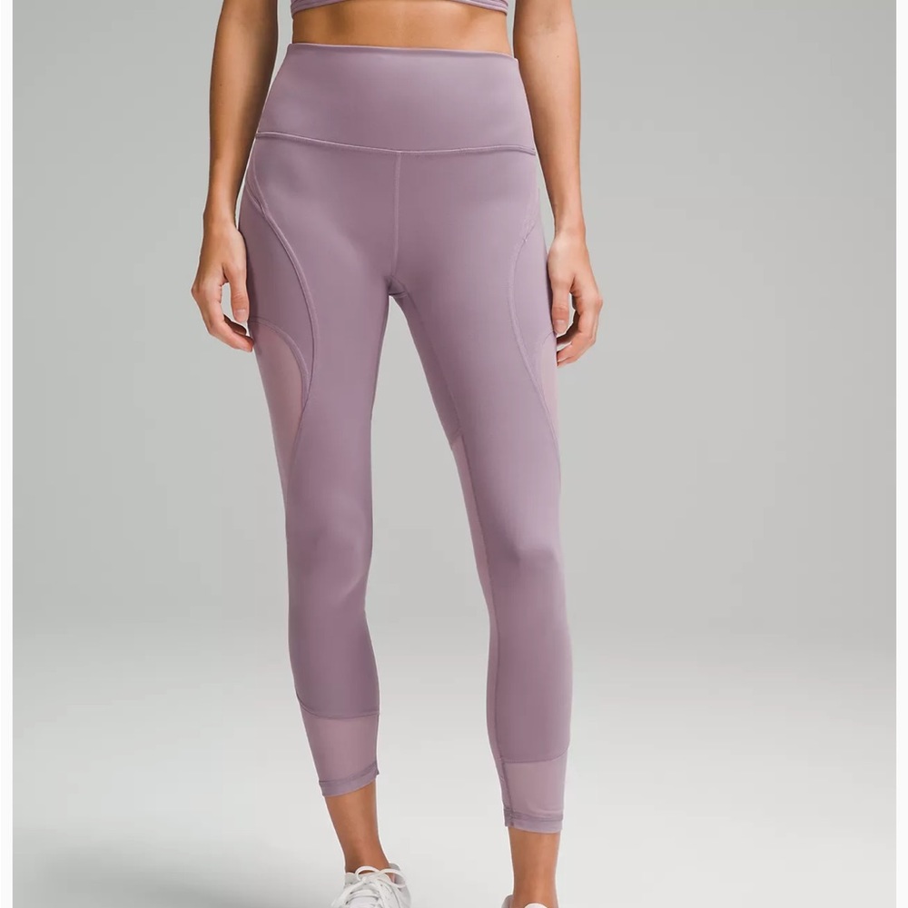 NWT Lululemon Wunder Train Mesh Panel HR Tight 25”